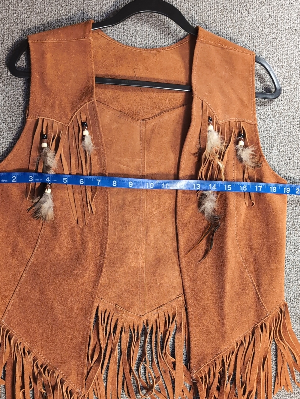 Vintage HB Native American Indian Leather Vest And Wrap Skirt Set Western Boho - Picture 16 of 17